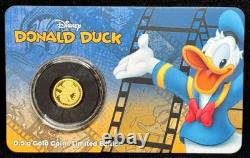 2016 Niue Disney Limited Edition Donald Duck. 5 Gram 9999 Proof Gold Coin 1/1500