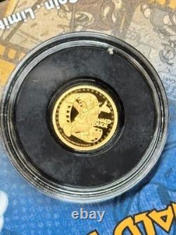 2016 Niue Disney Limited Edition Donald Duck. 5 Gram 9999 Proof Gold Coin 1/1500