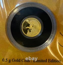 2016 Niue Gold 0.5gr Coin Mickey Mouse Brave Little Tailor DISNEY unopened