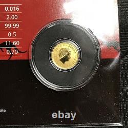 2016 Perth Mint Australian Kangaroo 1/2 0.5 Gram Gold Coin Unc