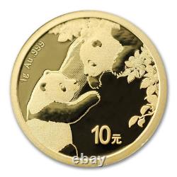 2016 Present (Random Year) 1 Gram Gold Chinese Panda Brilliant Uncirculated Y