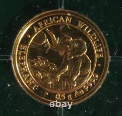 2016 SOMALIA 1/2Gr 9999 Gold Elephant PF 20 Shilling Coin GEM 1stYear TOUGH DATE