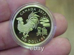 2017 $150 Canada 18k Gold Rooster Proof Gold Coin 11.8 Grams. 2856 Agw Mtg 2500