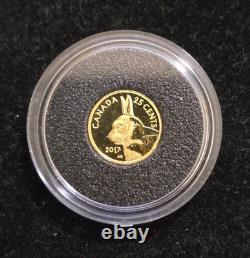 2017 25 Cents. 9999 0.5g Pure Gold Traditional Arctic Hare Coin Only