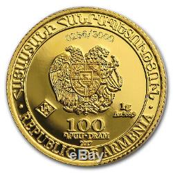 2017 Armenia 1 gram Gold 100 Dram Noah's Ark Proof SKU #132874