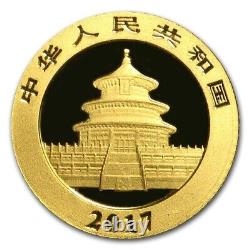2017 China 1 Gram 999 Fine Gold Panda 10 Yuan Coin BU Sealed in original package