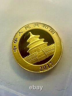 2017 China 10 Yuan One Gram 1g Chinese Gold Panda Coin Mint Sealed