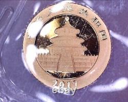 2017 China 1g Gold Panda 10 Yuan Sealed Mint Plastic Free Shipping USA Y1