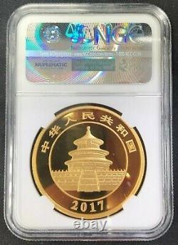 2017 China 800 Yuan 50 Gram Proof Gold Panda NGC PF70 Ultra Cameo 1.607 oz AGW