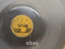 2017 China G10Y Panda 35th Anniversary Gold Coin First Strike MS69 1 Gram Gold