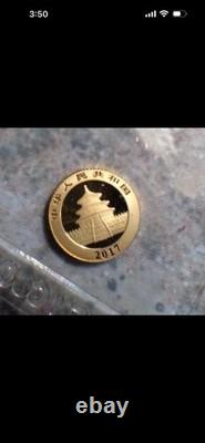 2017 China Gold Panda 10 Yuan 1 Gram 999 Fine Gold Uncirculated