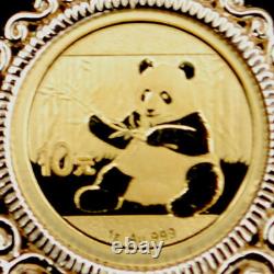 2017 Chinese 10 Yuan Panda 1 Gram. 999 Fine Gold Coin 14K Yellow Gold Necklace