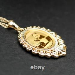 2017 Chinese 10 Yuan Panda 1 Gram. 999 Fine Gold Coin 14K Yellow Gold Necklace