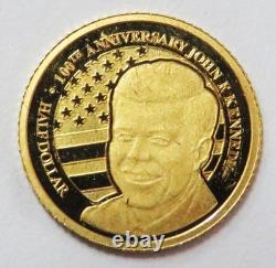 2017 GOLD NAURU JOHN F KENNEDY HALF DOLLAR 1/2 GRAM 9999 FINE 0.5g PROOF COIN