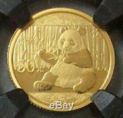 2017 Gold China 50 Yuan 3 Gram Panda Ngc Mint State 70 Early Releases Retro