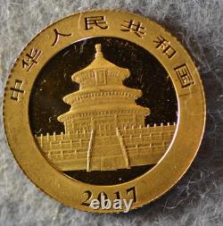 2017 Gold Panda 50 Yuan, Chinese, 1/10 Ounce Of Gold, 3 Grams