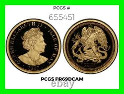 2017 Isle of Man 0.5 Gram Gold Angel Certified PCGS PR69 DCAM RARE Graded
