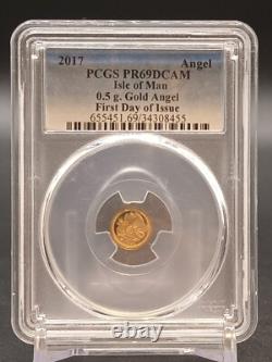 2017 Isle of Man 0.5 Gram Gold Angel Certified PCGS PR69 DCAM RARE Graded
