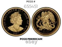 2017 Isle of Man 0.5 Gram Gold Angel Certified PCGS PR69 DCAM RARE Graded