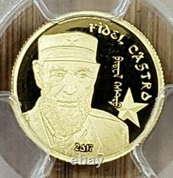 2017 Mongolia 1000 Tug Fidel Castro 1/2 Gram Gold Proof Coin PCGS PR70DCAM FDOI