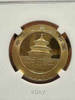 2017 Panda 15 gram Gold Coin 200 Yuan NGC MS70 First Day of Issue 900 Struck