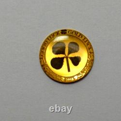 2018 $1 Gold Coin 1g Gold Luck Palau Four Leaf Clover Rainbow's End, in Capsule