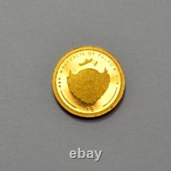 2018 $1 Gold Coin 1g Gold Luck Palau Four Leaf Clover Rainbow's End, in Capsule