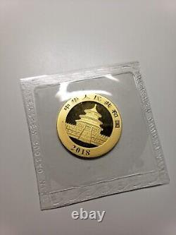 2018 15 gram GOLD 200 Yuan CHINA PANDA Mint Seal