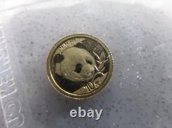 2018 China Gold Panda 10 Yuan (1 Gram. 999). Shenzhen Guabao Mint. Sealed