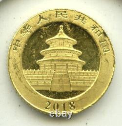 2018 China Panda 999 Gold 1 Gram Coin 10 Yuan Chinese Bullion J254