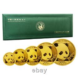 2018 China Panda Gold Coin 999 Gold Proof Bullion Set Total 1.9oz 57 Grams