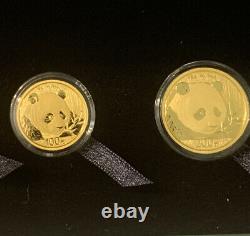 2018 China Panda Gold Coin 999 Gold Proof Bullion Set Total 1.9oz 57 Grams