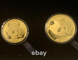 2018 China Panda Gold Coin 999 Gold Proof Bullion Set Total 1.9oz 57 Grams