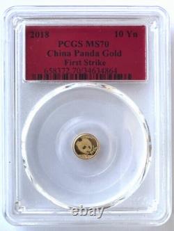 2018 Gold China Panda 1 Gram 999 Gold Pcgs Ms 70 First Strike $228.88