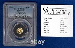 2018 Isle of Man 0.5g Gold Angel Coin PCGS PR70DCAM First Day of Issue