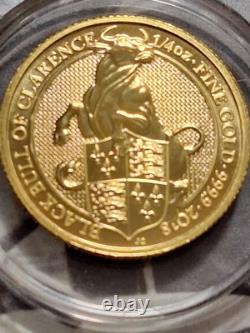 2018 Queen's Beasts BLACK BULL ofCLARANCE 1/4 oz Fine Gold 24 KARAT 7.78 GRAMS