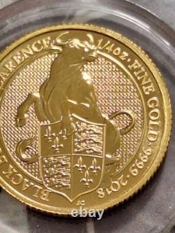 2018 Queen's Beasts BLACK BULL ofCLARANCE 1/4 oz Fine Gold 24 KARAT 7.78 GRAMS