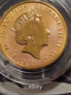 2018 Queen's Beasts BLACK BULL ofCLARANCE 1/4 oz Fine Gold 24 KARAT 7.78 GRAMS