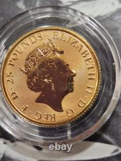 2018 Queen's Beasts BLACK BULL ofCLARANCE 1/4 oz Fine Gold 24 KARAT 7.78 GRAMS