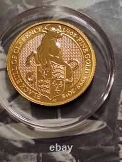 2018 Queen's Beasts BLACK BULL ofCLARANCE 1/4 oz Fine Gold 24 KARAT 7.78 GRAMS