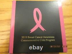 2018 United States Mint Breast Cancer BU $5 GOLD Coin Item 18CF OGP COA