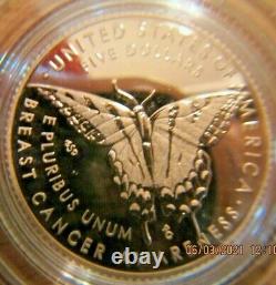 2018 United States Mint Breast Cancer PROOF $5 GOLD Coin Item 18CE OGP COA