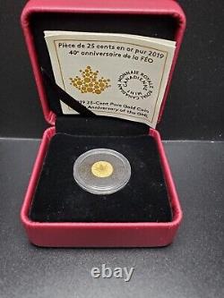 2019 25c. 9999 Gold Reverse Proof Coin- 40th Anniversary of the Gold Maple