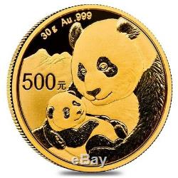 2019 30 gram Chinese Gold Panda 500 Yuan. 999 Fine BU (Sealed)