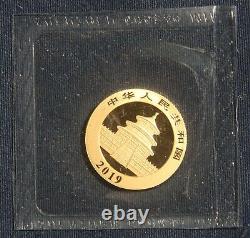 2019 8 Gram Gold Chinese Panda 100 Yuan Sealed Package Lot 081114