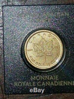 2019 Canadian Maple 1 gram. 9999 Fine Gold Serial # assay