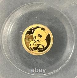 2019 China 10 Yn Panda 1 Gram. 999 Gold First Strike PCGS Graded MS70 Gold Coin