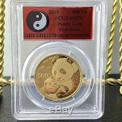 2019 China 500 Yn Panda Gold Coin 30 GRAM MS-70 PCGS First Strike