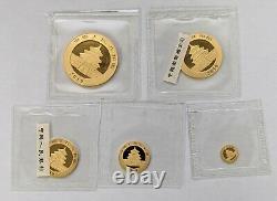 2019 China Yuan 5-Coin Gold Set Mint Sealed 30 15 8 3 1 Gram