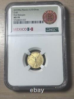 2019 Mexico 1/10 oz Gold Libertad Onza MS-70 NGC First Release